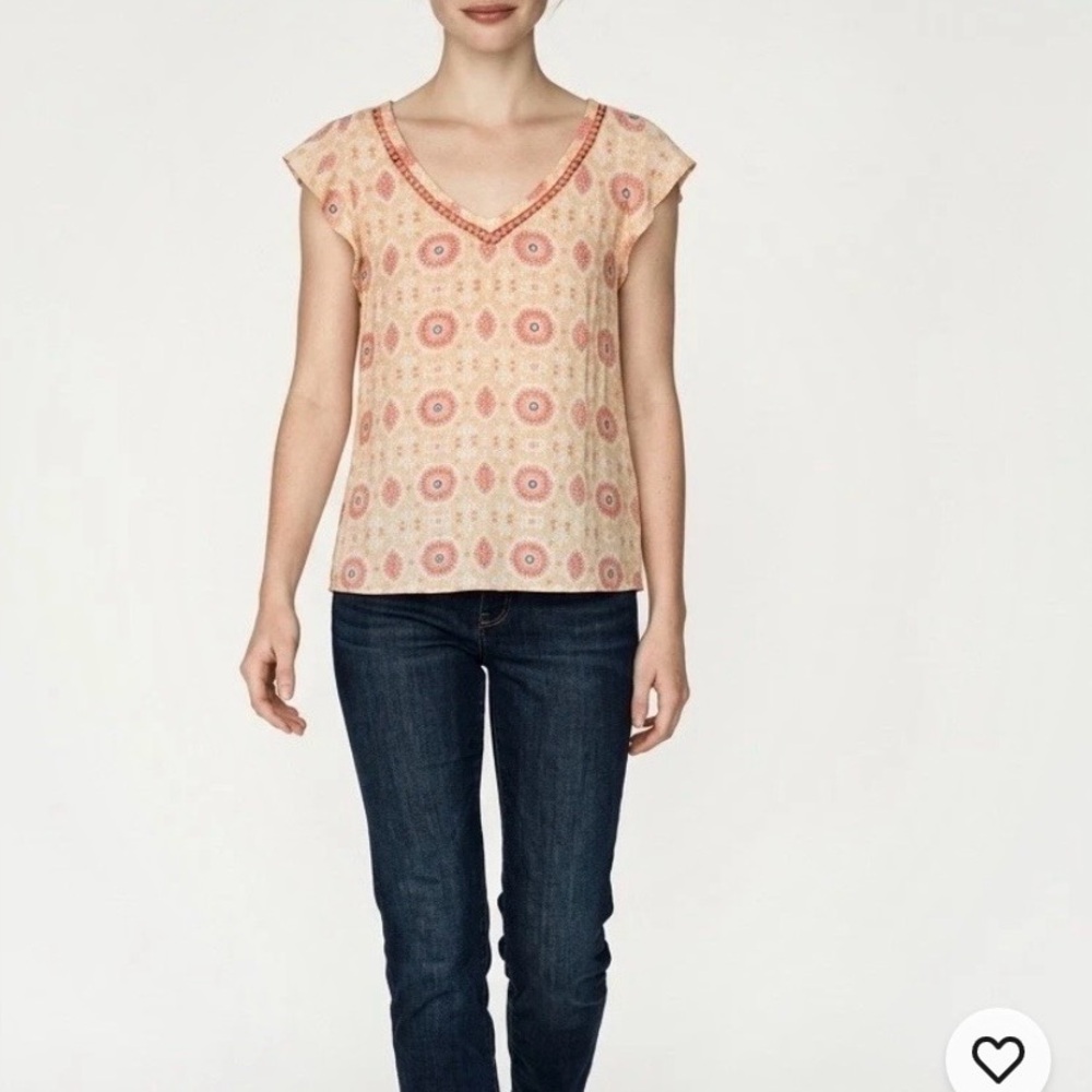 Lulu B Top Women’s Orange Size Medium Pullover Short Sleeve
